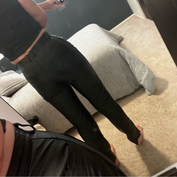 Vintage 80s 90s 100% Leather High Waisted  Pants - Picture 5 of 15